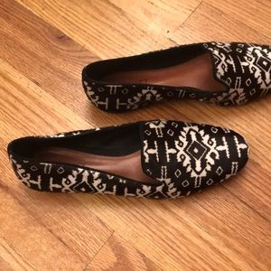 Geometric calf hair flats